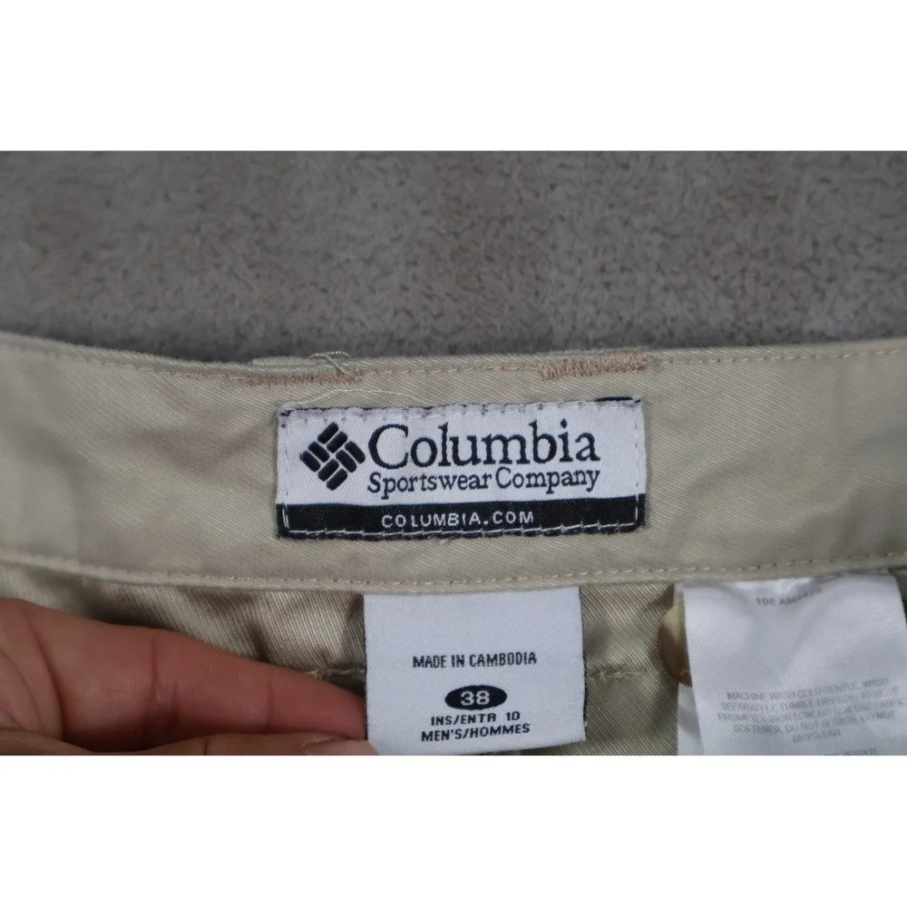Columbia Shorts Mens 38 Beige Chino Flat Front Pockets‎ Casual Summer Outdoor